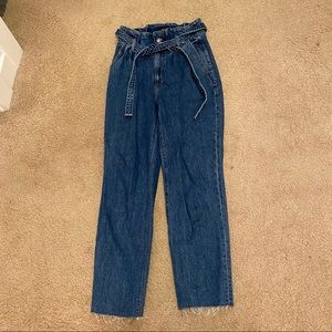 A&F super high rise paper bag tie jeans!